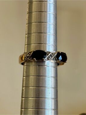 Black Sapphire 6.3/4  925 Stamped/Vermeil